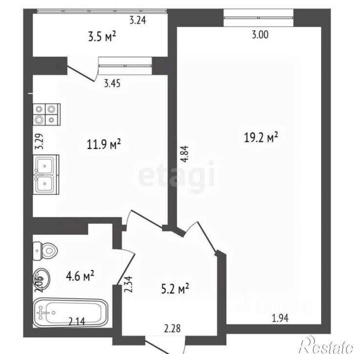 1-комн квартира