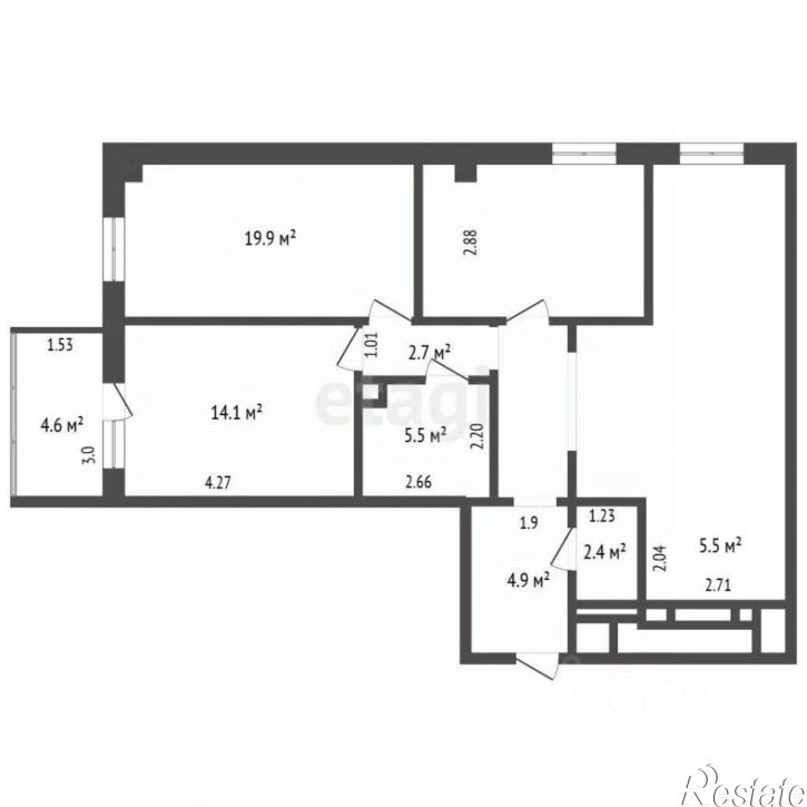 3-комн квартира ул 18-я линия, 3,  д. 3