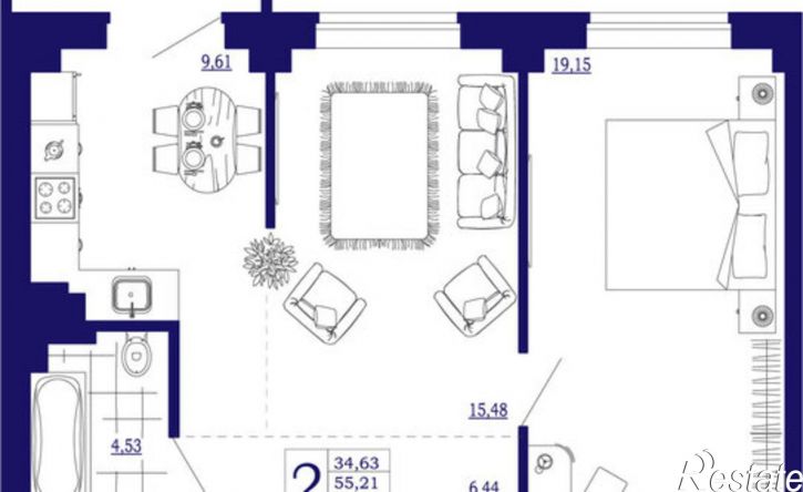 2-комн квартира ул 35-я линия, 26Я,  д. 26Я