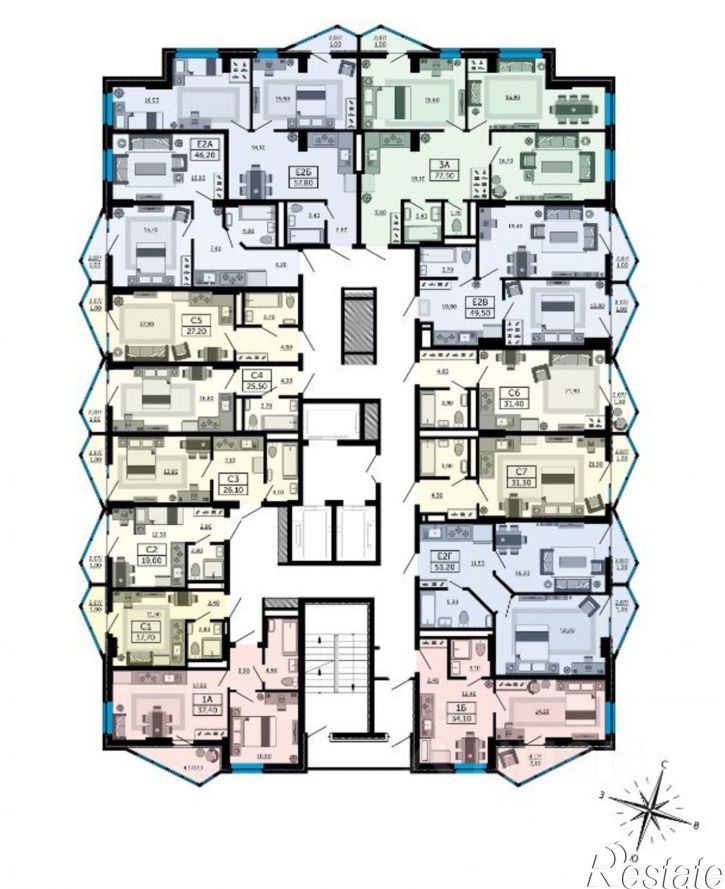 2-комн квартира в новом доме пр-кт Космонавтов, 1в 1,  д. 1в 1,  к. 1
