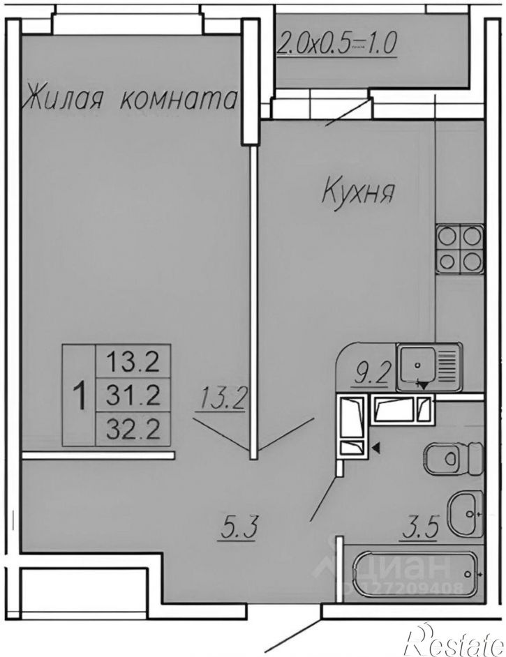 1-комн квартира ул Нансена, 83 3,  д. 83 3,  к. 3