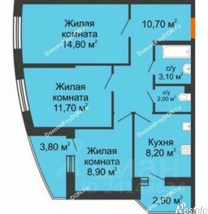 3-комн квартира ул Берберовская, 4,  д. 4