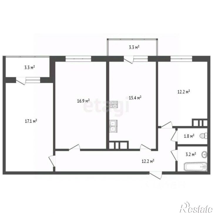 3-комн квартира ул Нансена, 83 5,  д. 83 5,  к. 5
