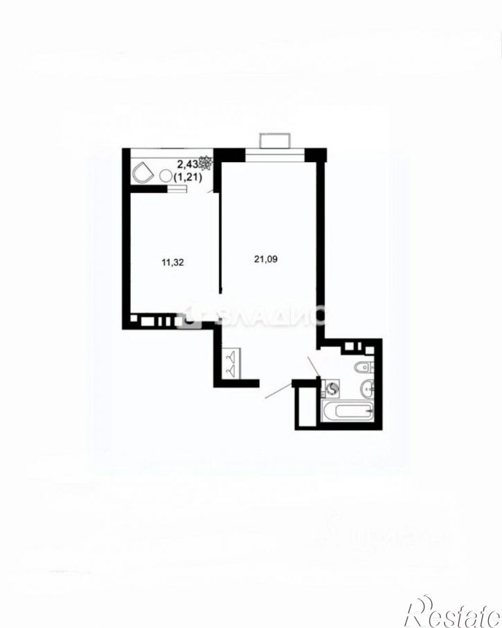 1-комн квартира пр-кт Сиверса, 6,  д. 6