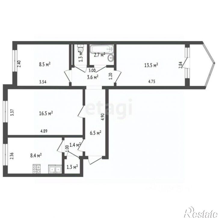 3-комн квартира пр-кт Королева, 8,  д. 8