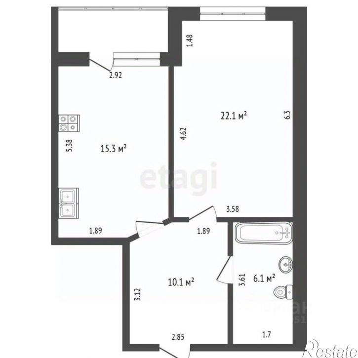 1-комн квартира пр-кт Королева, 23д,  д. 23д