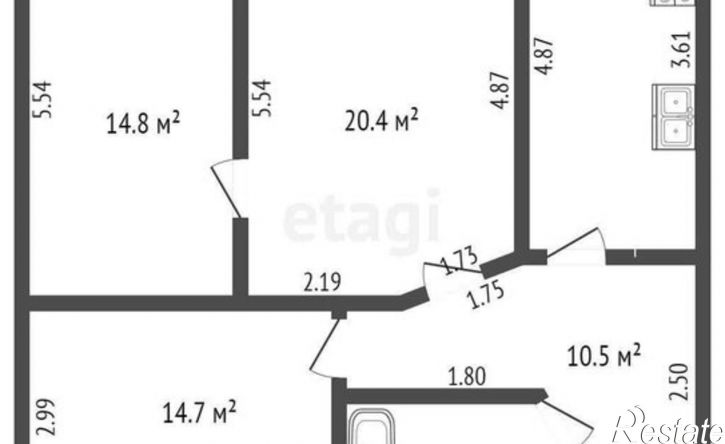 3-комн квартира Ростов-на-Дону, улица Евдокимова, 102Бс2