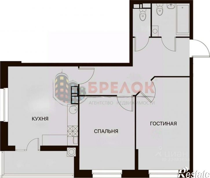 2-комн квартира Берберовская улица, 17 с2,  д. 17 с2