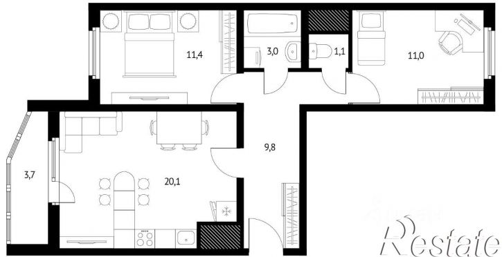 2-комн квартира проспект маршала Жукова, 25 к1,  д. 25 к1