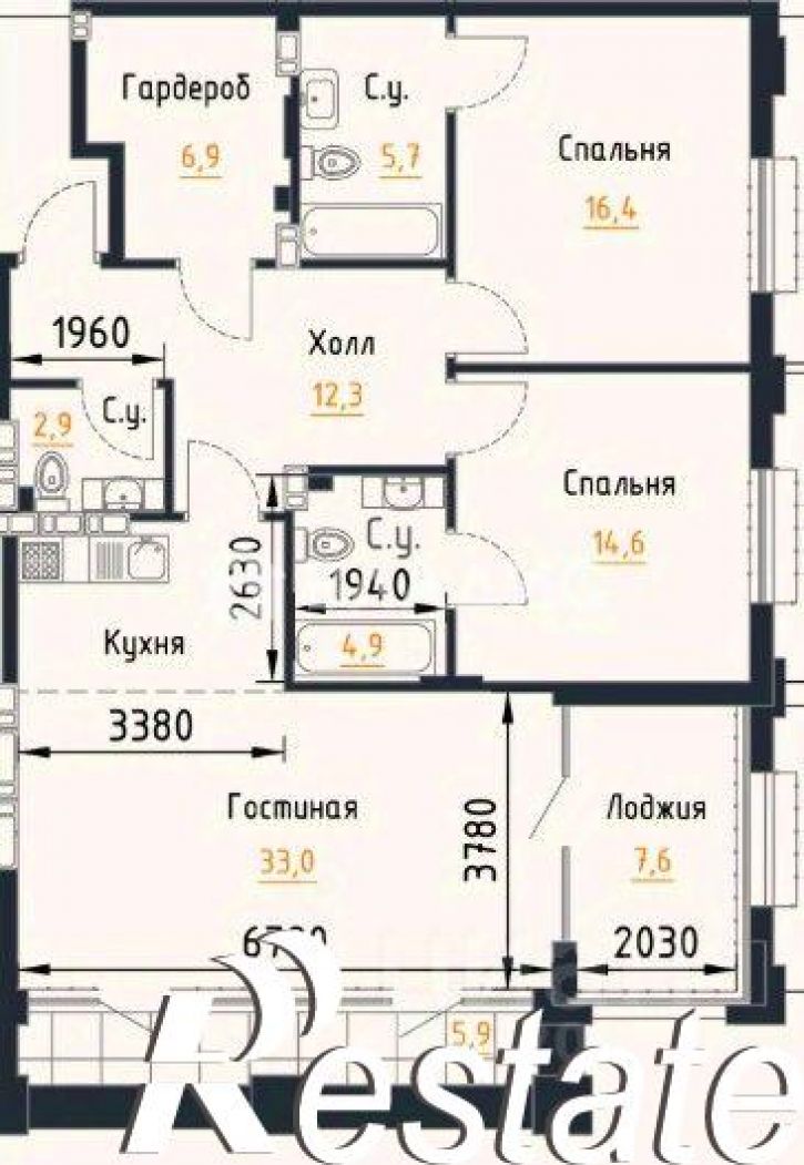 3-комн квартира улица Седова, 27,  д. 27