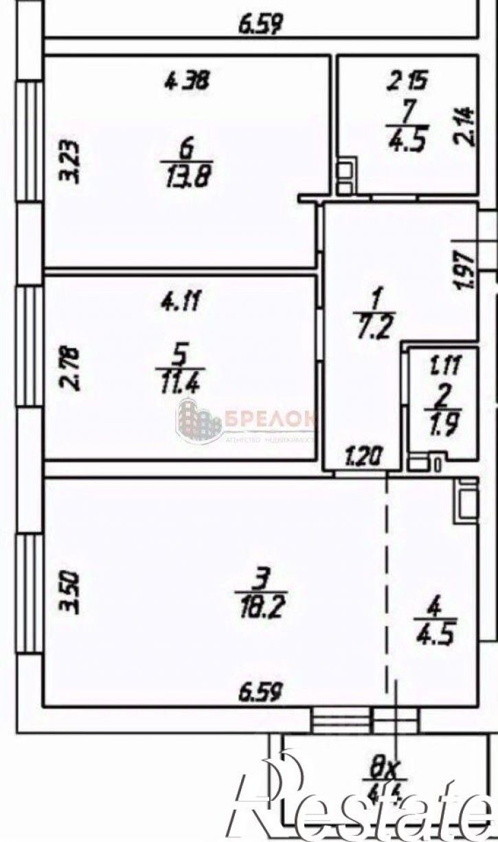 3-комн квартира проспект Сиверса, 26,  д. 26