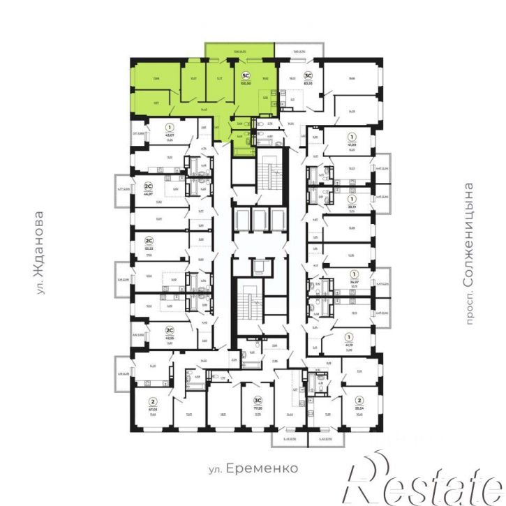 5-комн квартира в новом доме улица Ерёменко, 115,  д. 115
