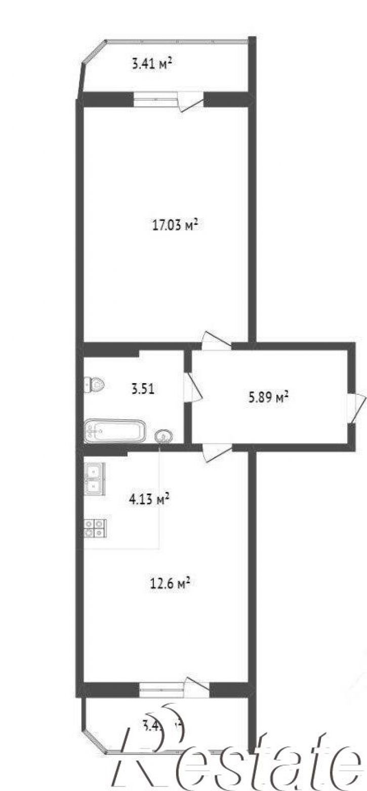 1-комн квартира Дмитрия Петрова ул, 6