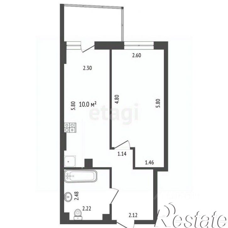1-комн квартира улица Ларина, 45 с7,  д. 45 с7
