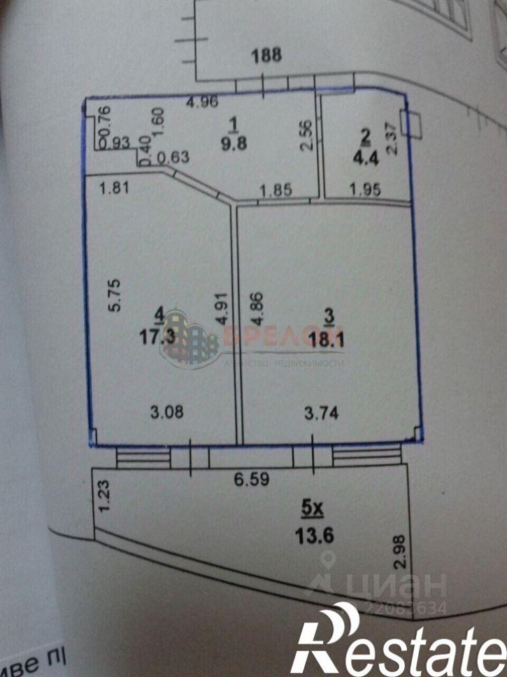 1-комн квартира улица Пацаева, 16/1,  д. 16/1