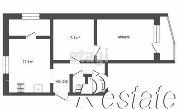 2-комн квартира улица Богданова, 79,  д. 79