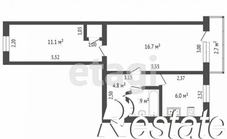 2-комн квартира улица Мечникова, 77Д,  д. 77Д