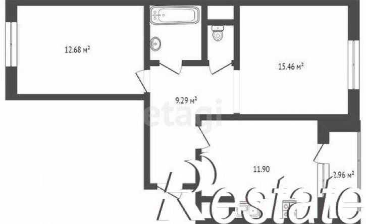 2-комн квартира улица Богданова, 79,  д. 79