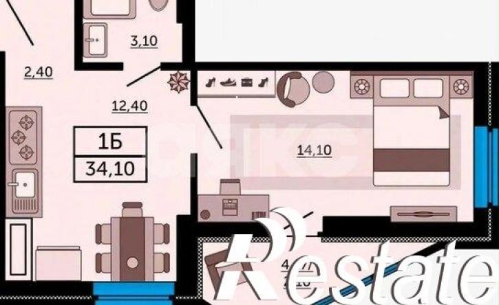 1-комн квартира проспект Космонавтов, 1В с2,  д. 1В с2