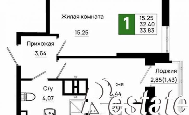 1-комн квартира в новом доме Элеваторный переулок, 6/2Е