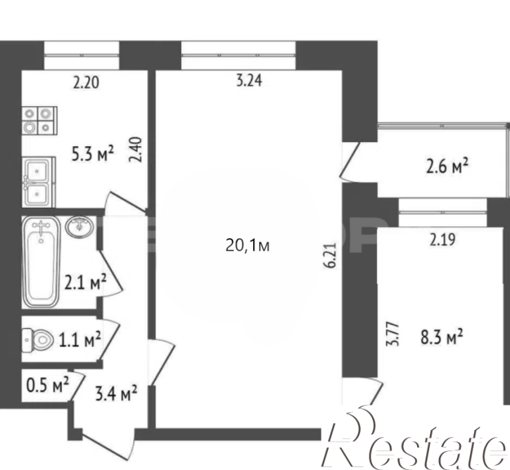 2-комн квартира улица Кулагина, 21